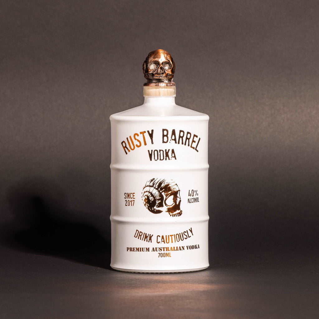 Matte Black & White Rusty Barrel Vodka 700ml