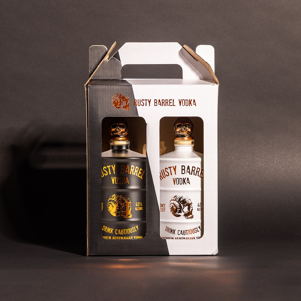 Rusty Barrel 700ml Double Up Gift Pack | Matte Black + White