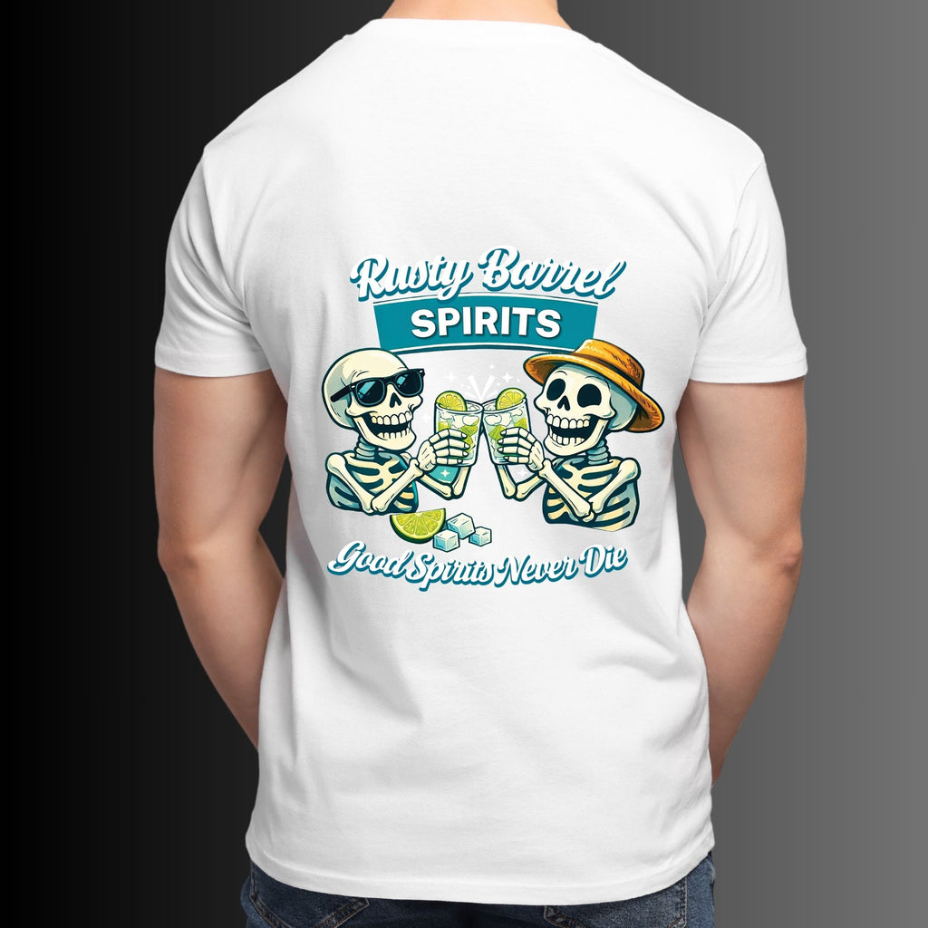 Rusty Barrel T Shirt Good Spirits Never Die