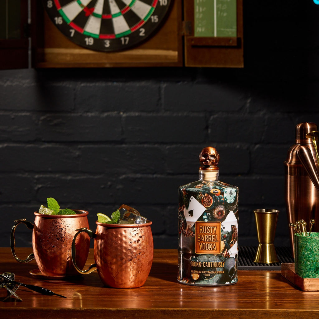 Rusty Barel Vodka and mule cocktails